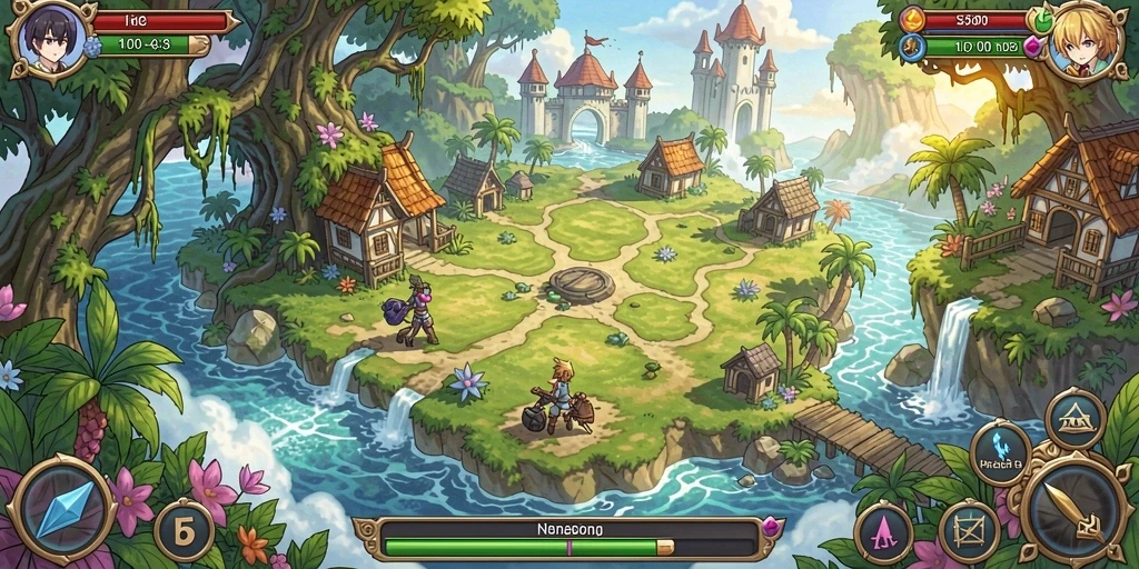 Screenshot dari salah satu level yang menantang dan menarik.